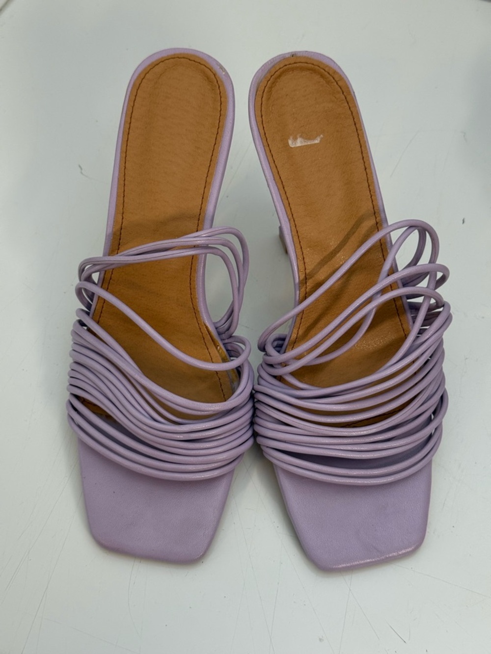 Lilac Strappy Slide Sandals Women's Fashion Size 40 US 9-9.5 Summer Trendy